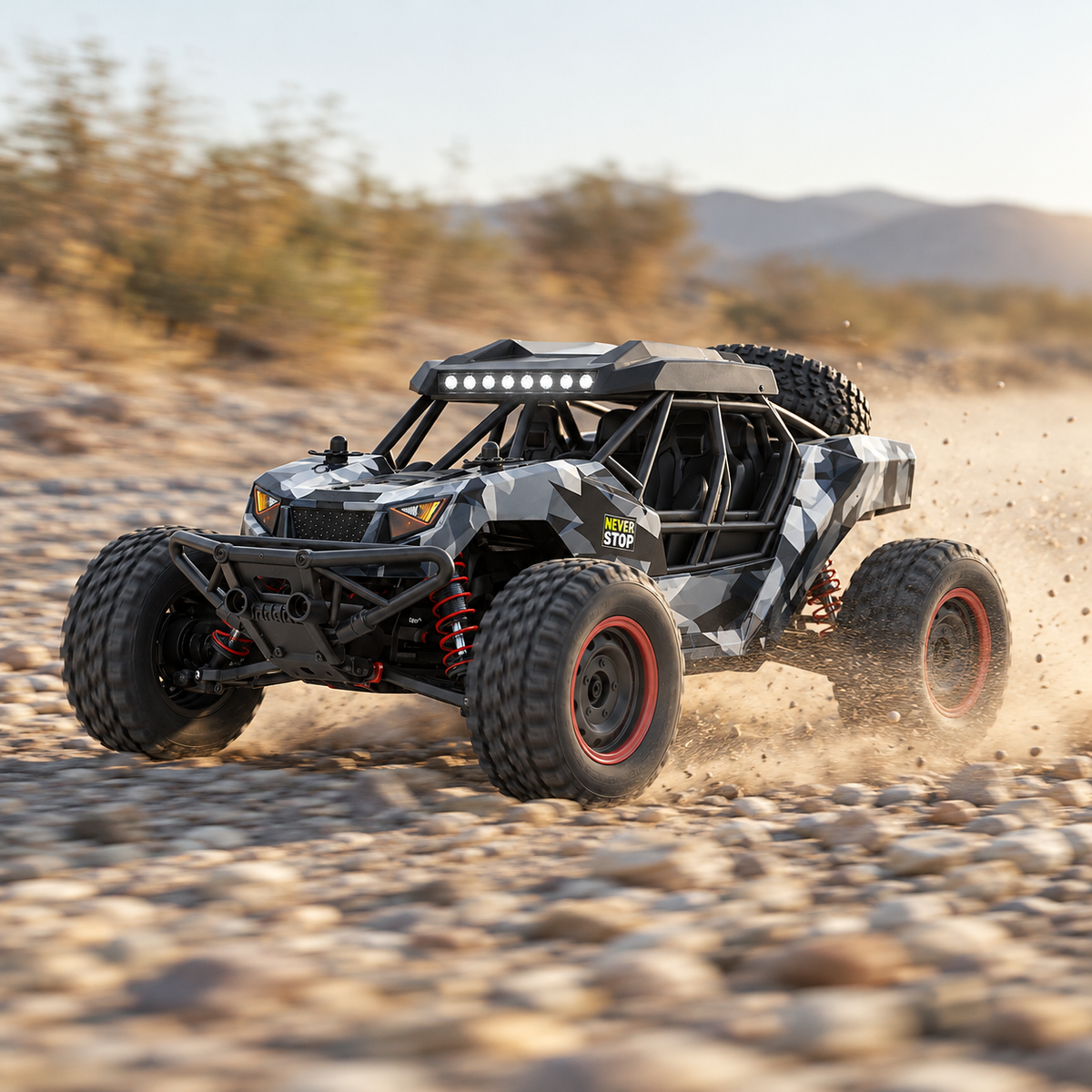 Voiture télécommandée buggy tout-terrain 4x4 1:16, 50 km/h