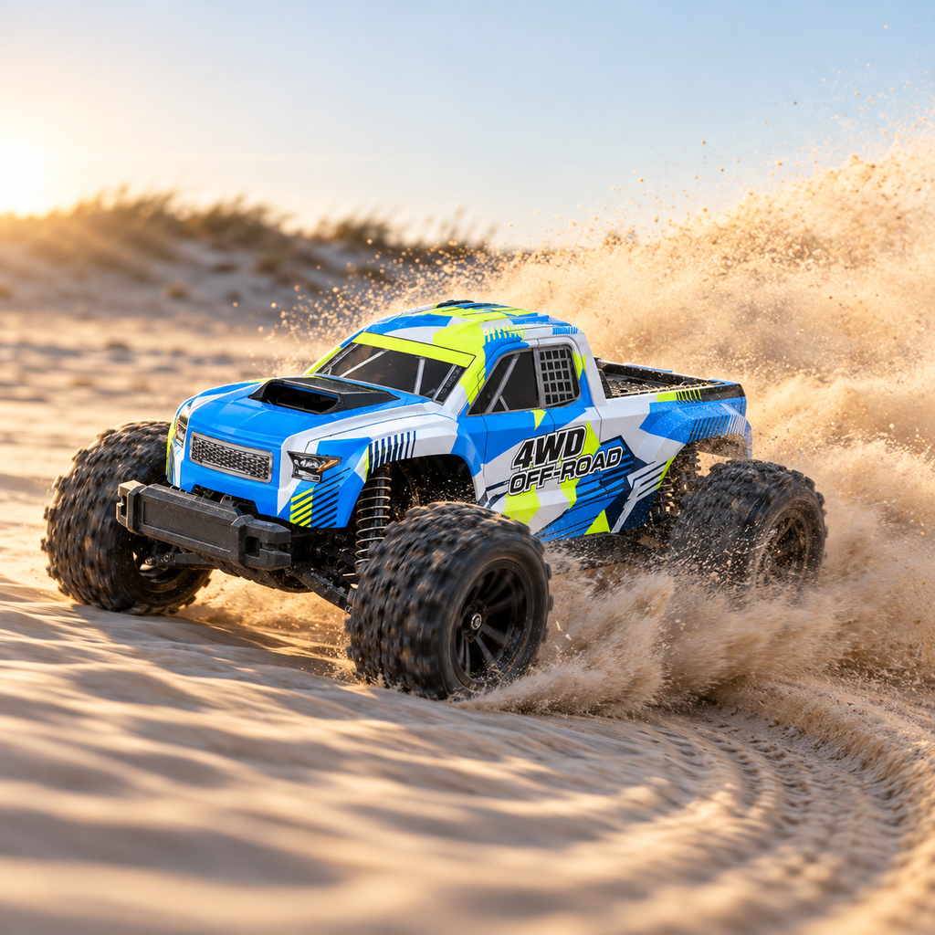 Voiture télécommandée monster truck 4x4 1:18, 30 km/h