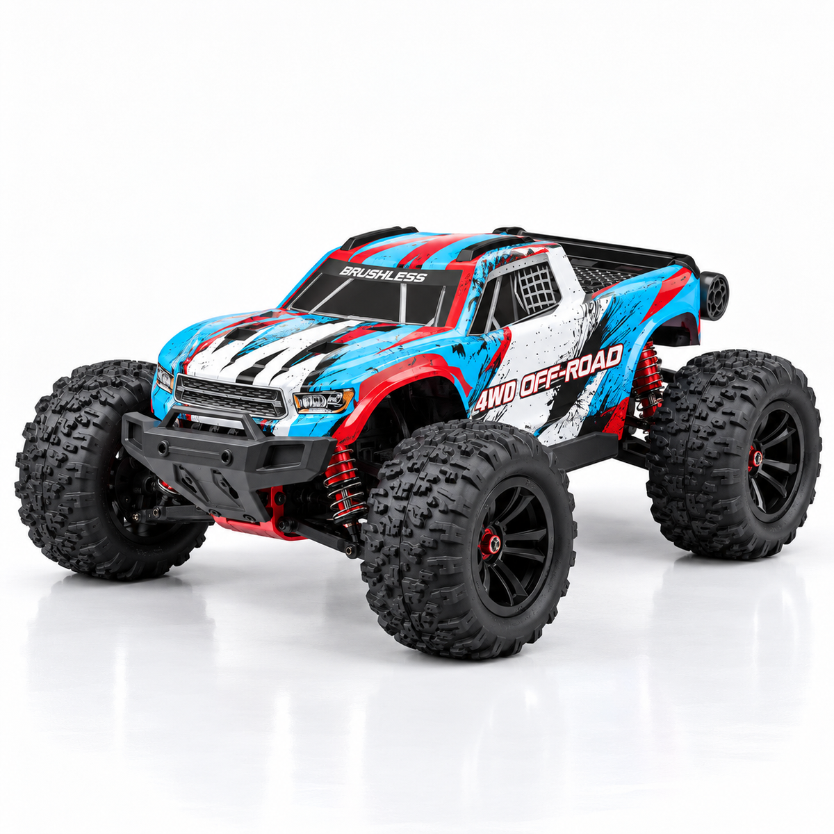 Voiture télécommandée monster truck 4x4 brushless 1:16, 45 km/h