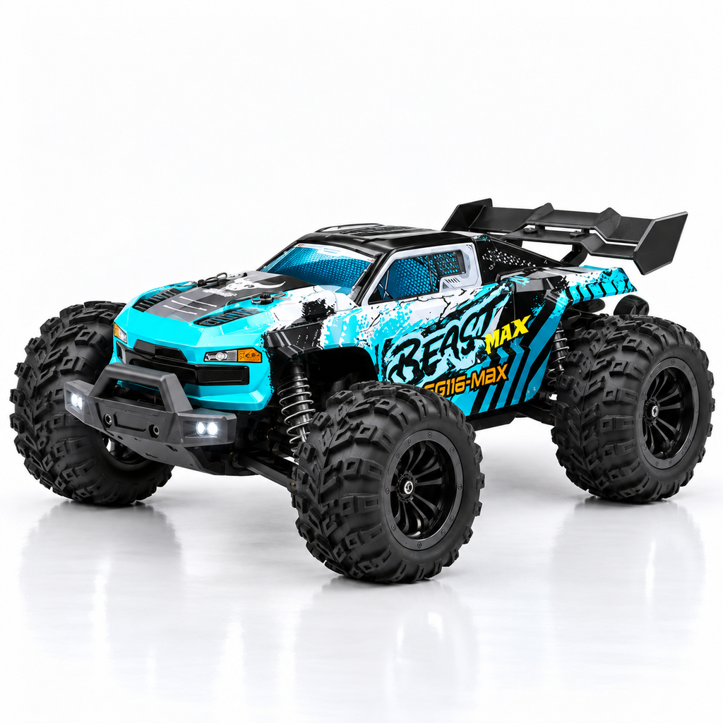 Voiture télécommandée monster truck 4x4 brushless 1:16, 80 km/h