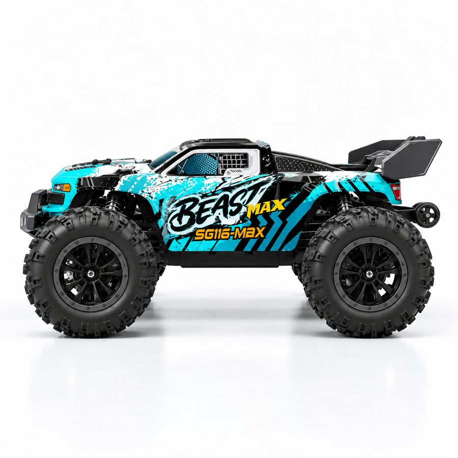 Voiture télécommandée monster truck 4x4 brushless 1:16, 80 km/h